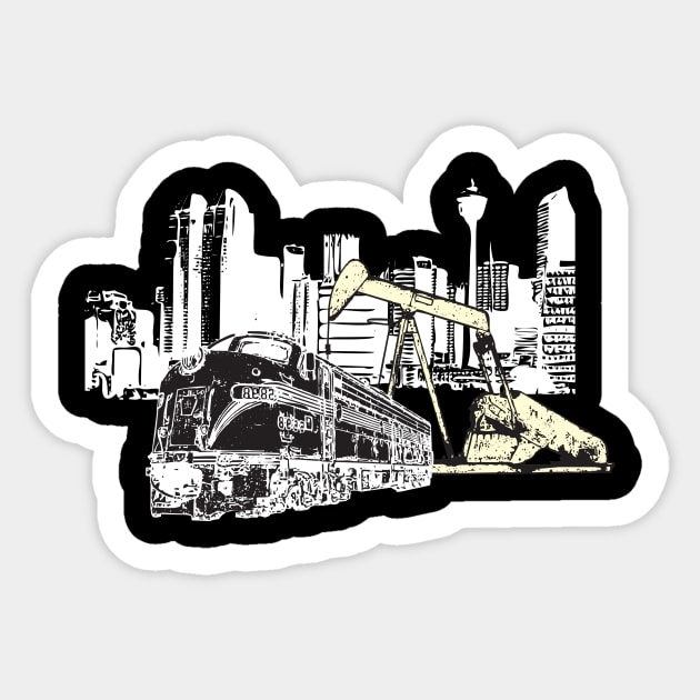 City Buildings Bus Abstract Art Creative Design Sticker by Stylomart